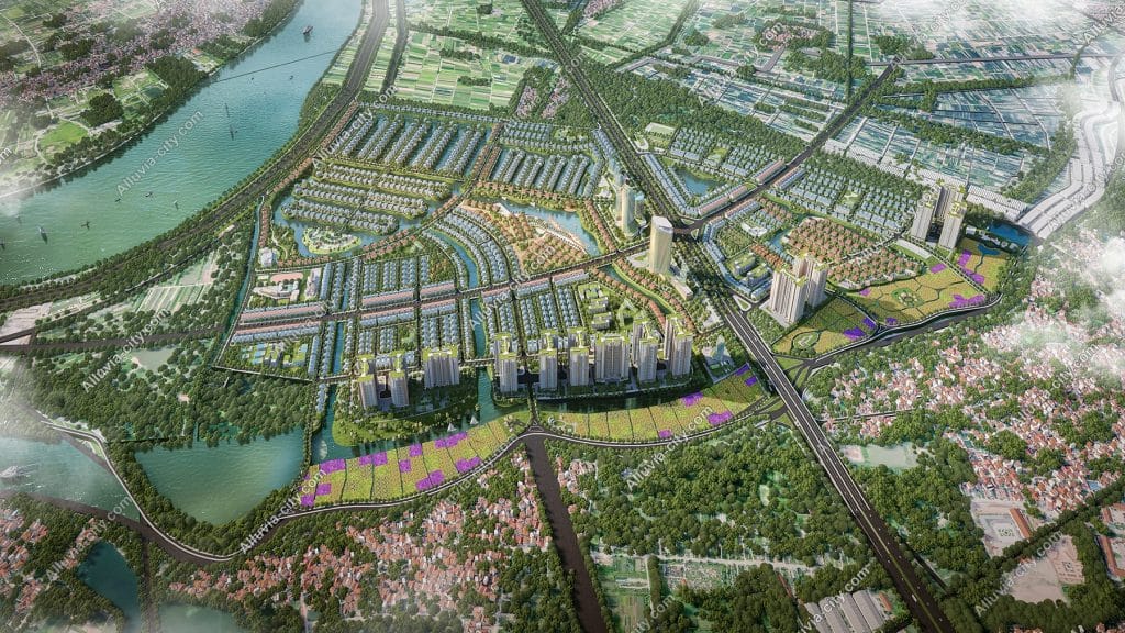 Sông Hồng và Tiềm Năng Phát Triển Bất Động Sản tại Hưng Yên 3 Khu đô thị Allucia City rộng gần 200ha, được chia làm 3 giai đoạn thi công