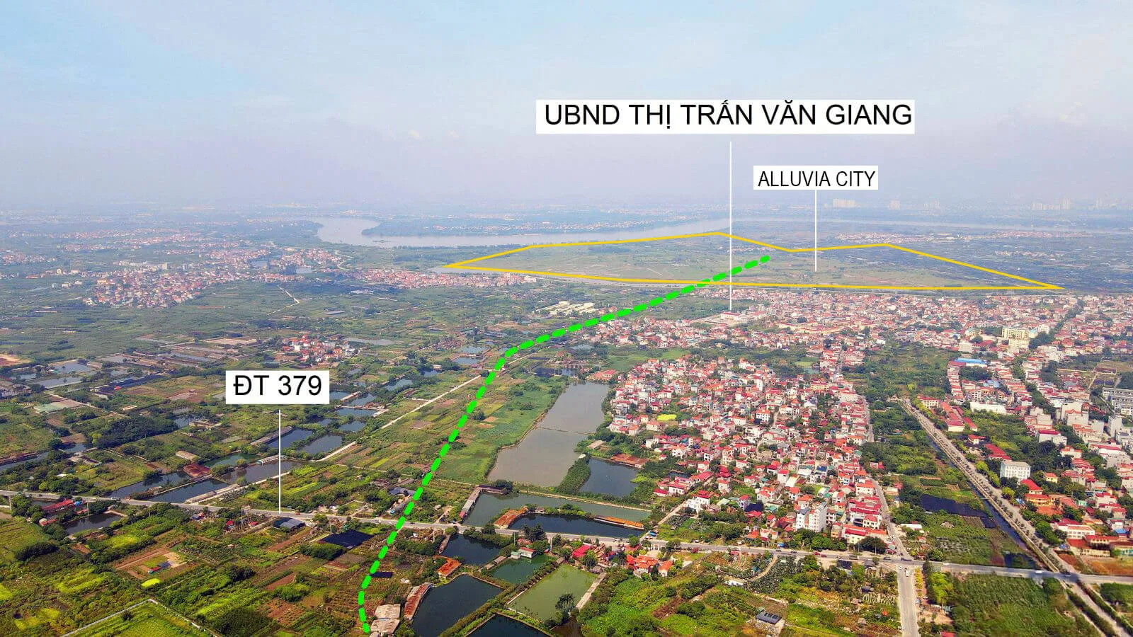 Hình ảnh quy hoạch vành đai 3.5 đi gần UBND Văn Giang và đi qua Alluvia City