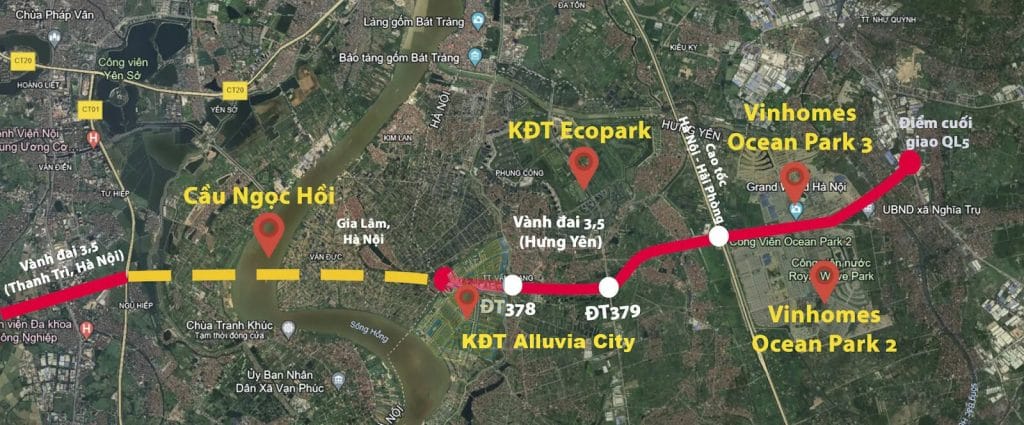 Văn Giang - Điểm đến lý tưởng cho cư dân Hà Nội 4 Vành đai 3.5 đoạn đi qua Văn Giang
