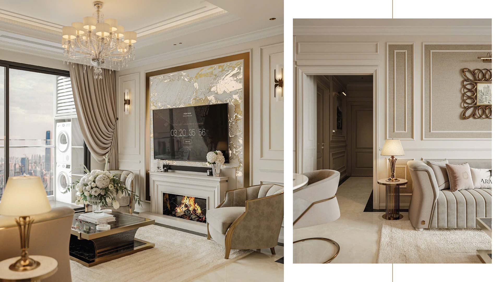 Thiết kế nội thất phòng khách căn hộ Alumi