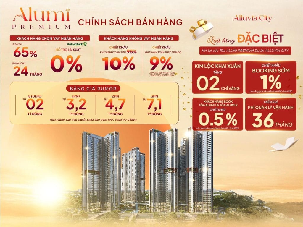 Chung cư Alumi | Căn hộ khoáng nóng cao cấp tại Alluvia City 25 Chính sách sản phẩm Alumi tại Alluvia City