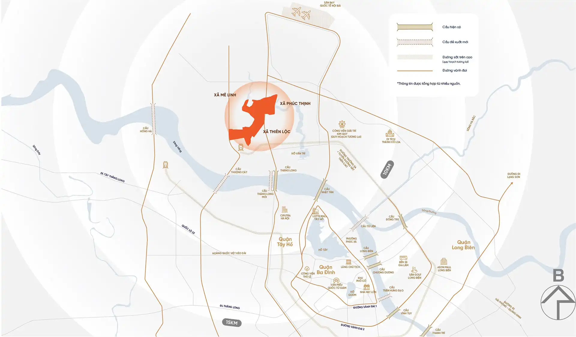 Vị trí dự án khu đô thị đa mục tiêu Bắc Thăng Long Urban City