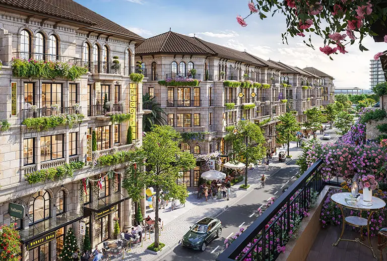 Shophouse phong cách châu Âu sang trọng với không gian kinh doanh sầm uất Phối cảnh sản phẩm Shophouse Alluvia City